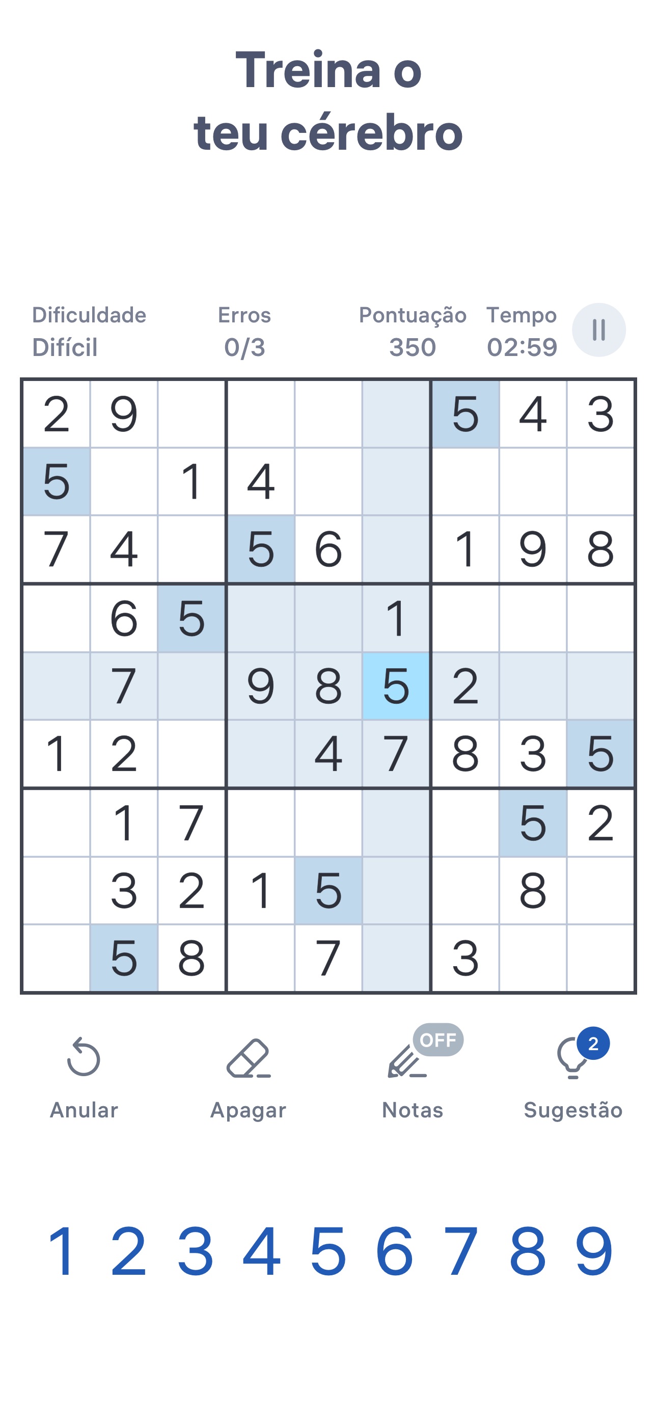 Captura de ecrã 3 da app Sudoku.com - Puzzle clássico