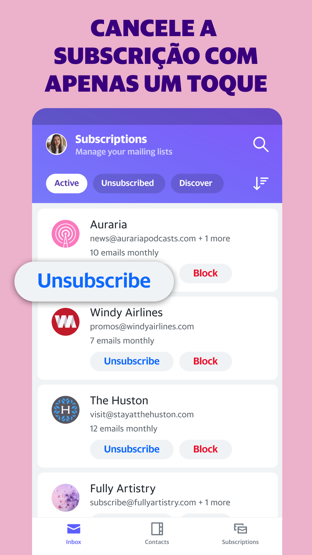 Captura de ecrã 1 da app Yahoo Mail - Organize-se