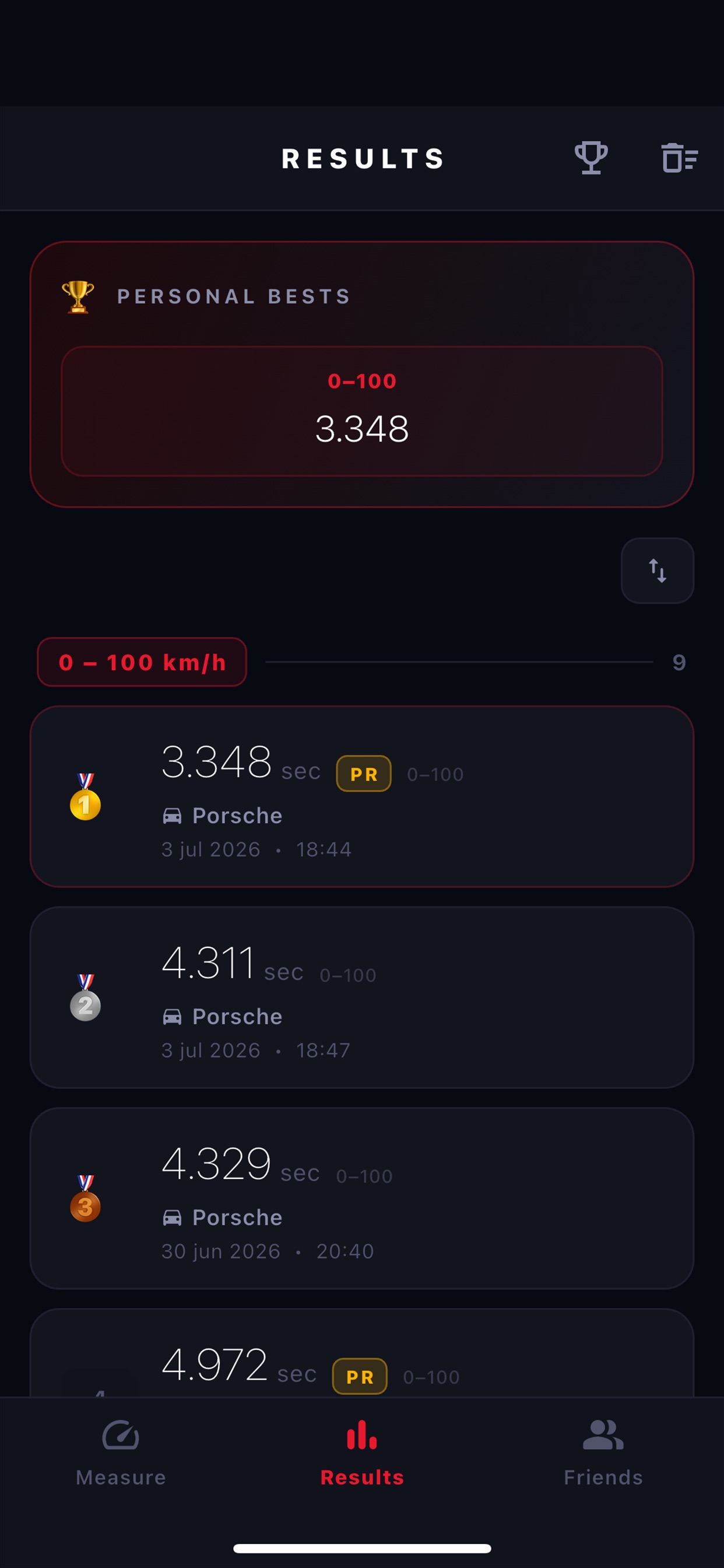 Captura de ecrã 2 da app Launchly - 0-100km/h
