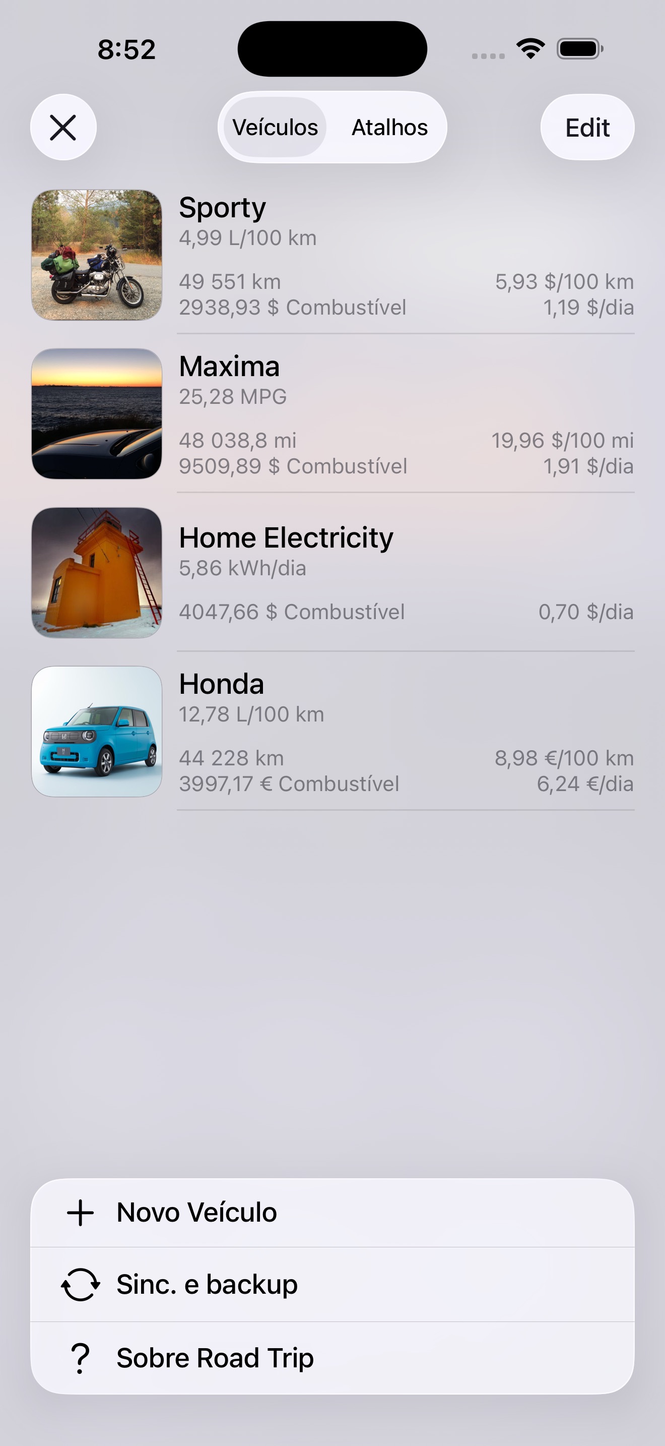 Captura de ecrã 2 da app Road Trip MPG