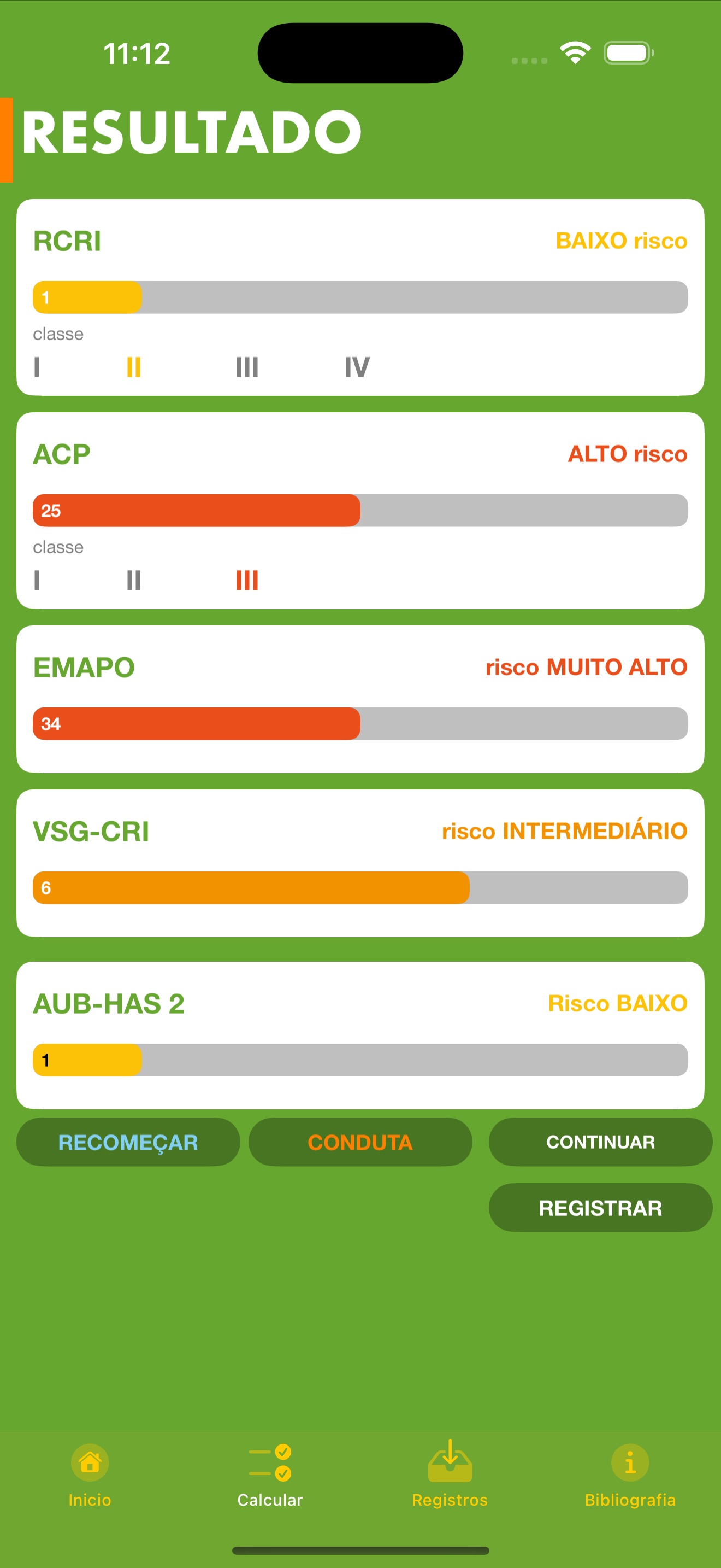 Captura de ecrã 3 da app Risco Perioperatório