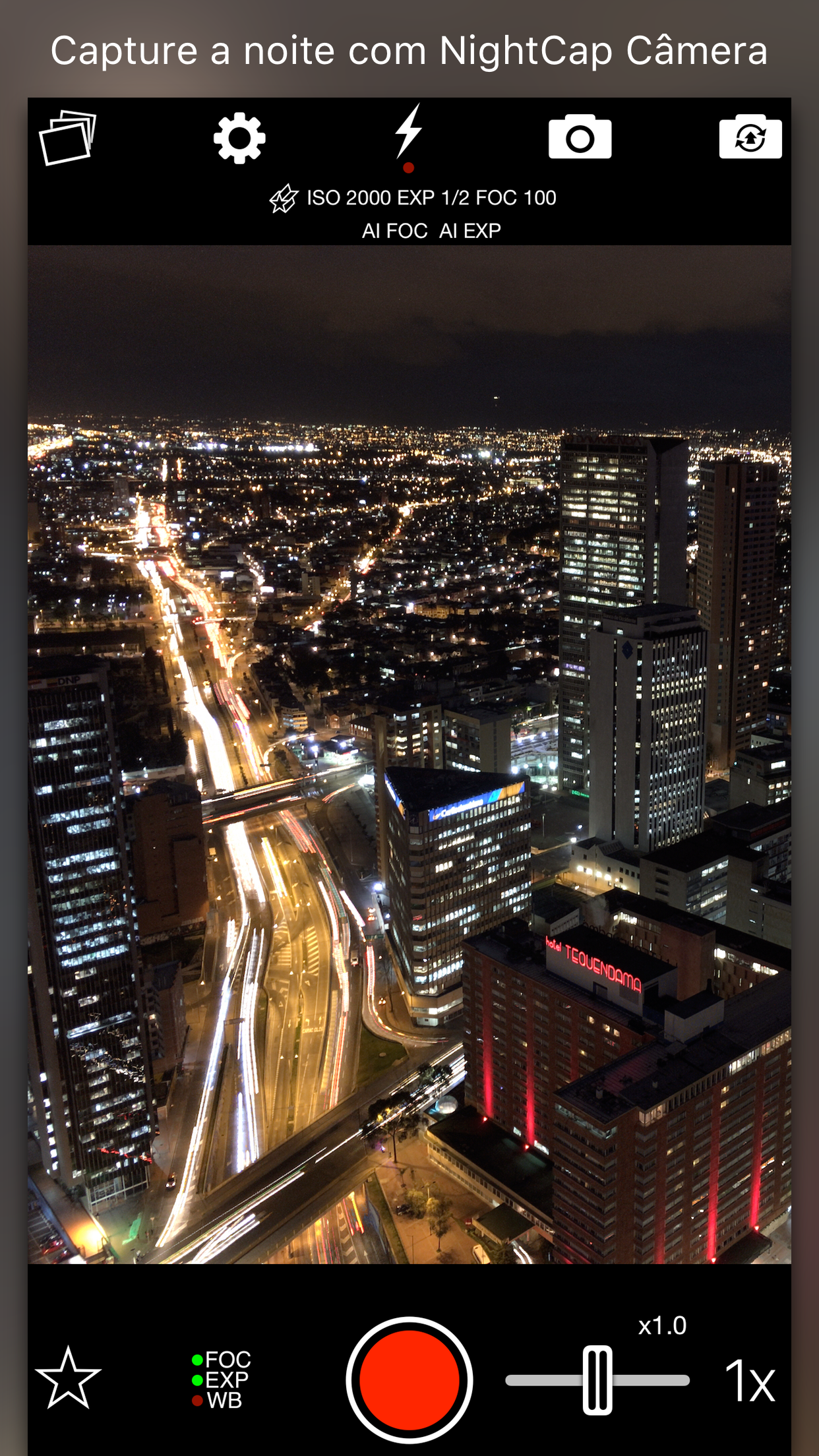 Captura de ecrã 1 da app NightCap Câmera